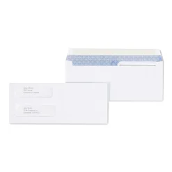 Staples Laser Security Tinted #9 Double Window Envelopes, 3 5/8" x 8 7/8", Wove White, 500/Box (ST394062-CC)* Security Tinted