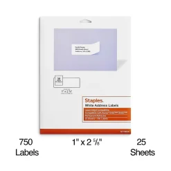 Staples Laser/Inkjet Address Labels, 1