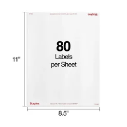 Staples Laser/Inkjet Address Labels, 1/2