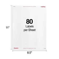 Staples Laser/Inkjet Address Labels, 1/2