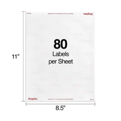 Staples Laser/Inkjet Address Labels, 1/2