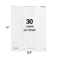 Staples Laser/Inkjet Address Labels, 1