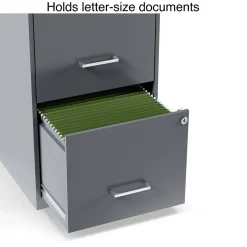 Discount Light Duty 2-Drawer Mobile Vertical File Cabinet, Letter Size, Lockable, 24.1