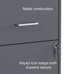 Discount Light Duty 2-Drawer Mobile Vertical File Cabinet, Letter Size, Lockable, 24.1