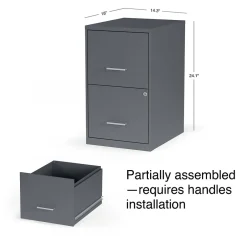 Discount Light Duty 2-Drawer Mobile Vertical File Cabinet, Letter Size, Lockable, 24.1