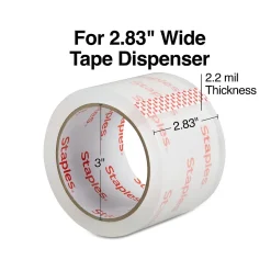 Staples Lightweight Moving & Storage Packing Tape , 2.83" x 54.6 yds., Clear, 6/Rolls (52204)* Packing Tape