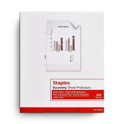 Staples Lightweight Sheet Protector, 8.5" x 11", Clear, 200/Box (10522-CC) Online