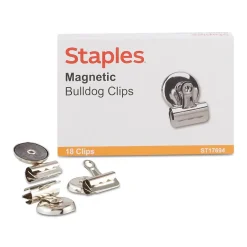 Staples Magnetic Bulldog Clips, 1.25"W, Metallic, 18/Pack (17694) Sale