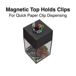 Staples Magnetic Paper Clip Dispenser, Clear/Black (10590) Best