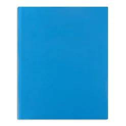 Staples Matte 2-Pocket Plastic Portfolio Folder with Fasteners, Blue (ST55477-CC) Light Blue Hot
