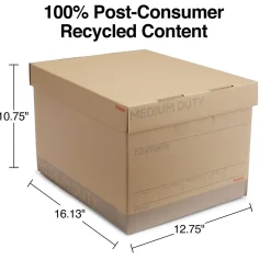 Staples Medium Duty File Box, Lift Off Lid, Letter/Legal, Brown/Gray, 12/Carton (TR59213) Online