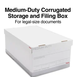 Staples Medium Duty File Box, Lift Off Lid, Legal, White/Gray, 4/Carton (TR59216) Best