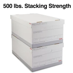 Staples Medium Duty File Box, Lift Off Lid, Legal, White/Gray, 4/Carton (TR59216) Best