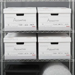 Staples Medium Duty File Box, Lift Off Lid, Legal, White/Gray, 4/Carton (TR59216) Best