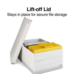 Staples Medium Duty File Box, Lift Off Lid, Legal, White/Gray, 12/Carton (TR59217) Hot