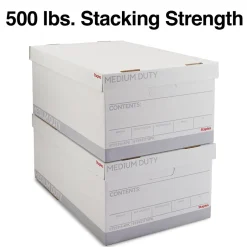 Staples Medium Duty File Box, Lift Off Lid, Legal, White/Gray, 12/Carton (TR59217) Hot