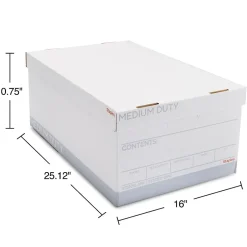 Staples Medium Duty File Box, Lift Off Lid, Legal, White/Gray, 12/Carton (TR59217) Hot