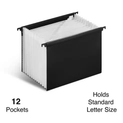 Staples Moisture Resistant Hanging File Folder, 15.35" Expansion, Letter Size, Black (TR51813) Outlet