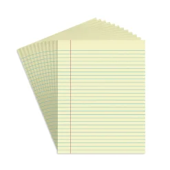 Staples Notepads, 8.5" x 11", Wide Ruled, Canary, 50 Sheets/Pad, Dozen Pads/Pack (ST57295) Hot