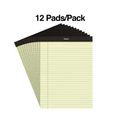 Staples Notepads, 8.5" x 11.75", Wide Ruled, Canary, 50 Sheets/Pad, Dozen (ST57300) Discount