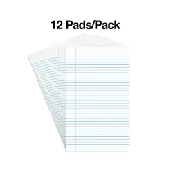 Staples Notepads, 8.5" x 14", Wide Ruled, White, 50 Sheets/Pad, Dozen Pads/Pack (ST57335) Hot