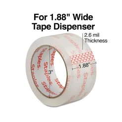 Staples Packing Tape , 1.88" x 54.6 yds., Clear, 36/Rolls (52219)* Packing Tape