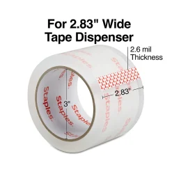Staples Packing Tape, 2.83"W x 54.6 yds., Clear, 6/Pack (52209/ST-XW26-6)* Packing Tape