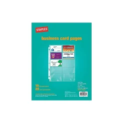 Staples Pages, Clear, 20 Card Capacity, 10/Pack (15934) Online