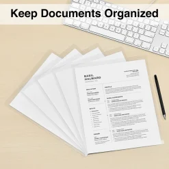 Staples Plastic Document File, 5-Pocket, Letter Size, Clear, 5/Pack (TR11094) New