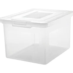 Staples Plastic File Box, Letter/Legal Size, Clear (140050) Sale