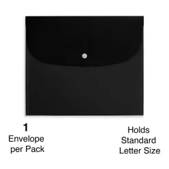 Staples Plastic Filing Envelope with Snap Closure, Letter Size, Assorted Colors (TR51798)* Business