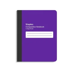 Staples ® Poly Composition Notebook, 7.5" x 9.75", College Ruled, 80 Sheets, (ST55078) Purple New