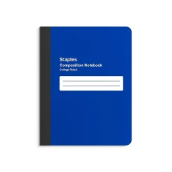 Staples Poly Composition Notebook, 7.5" x 9.75" College Ruled, 80 Sheets, Assorted Colors, 24/Carton (42080CT) Online