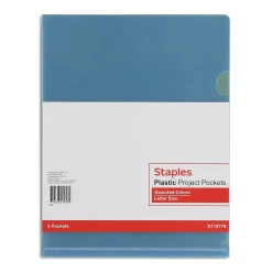 Staples Poly Heavy Duty 1 Pocket Project Presentation Folder, Assorted Colors, 5/Pack (10770-CC) Best