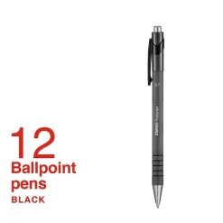 Staples Postscript Retractable Ballpoint Pens, Fine Point, Black Ink, Dozen (18264) Clearance