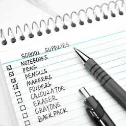 Staples Postscript Retractable Ballpoint Pens, Medium Point, Black Ink, Dozen (18262) New