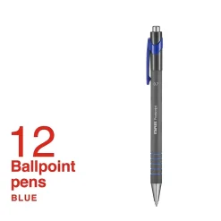 Staples Postscript Retractable Ballpoint Pens, Fine Point, Blue Ink, Dozen (18266) Clearance
