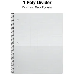 Staples Premium Poly 1-Subject Notebook, 8