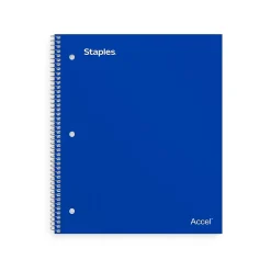 Staples Premium Poly 1-Subject Notebook, 8.5" x 11", College Ruled, 100 Sheets, (TR20951) Blue
