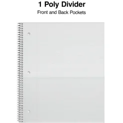 Staples Premium Poly 1-Subject Notebook, 8.5