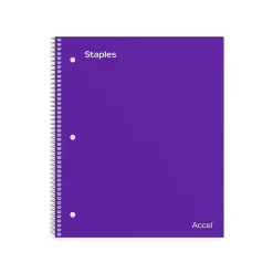 Staples Premium 1-Subject Notebook, 8" x 10.5", Wide Ruled, 100 Sheets, Purple, 12 Notebooks/Carton (TR20960CT) Discount