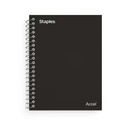 Staples Premium 1-Subject Notebook, 3.5" x 5.5", College Ruled, 200 Sheets, (TR58288) Black Hot