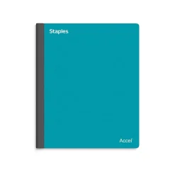 Staples Premium 3-Subject Notebook, 8.5" x 11", College Ruled, 150 Sheets, Blue (ST58333C) Teal Clearance