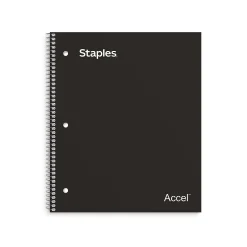 Staples Premium 1-Subject Notebook, 8.5" x 11", Graph Ruled, 100 Sheets, (TR58322) Black Discount