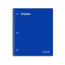 Staples Premium 1-Subject Notebook, 8" x 11", Graph Ruled, 100 Sheets, (ST58323) Blue New