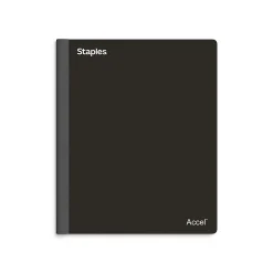 Staples Premium 3-Subject Notebook, 8.5" x 11", College Ruled, 150 Sheets, (ST58329) Black Hot