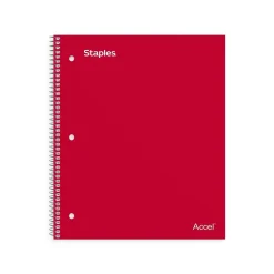 Staples Premium 2-Subject Notebook, 8.5" x 11", College Ruled, 120 Sheets, (TR58312) Red Online