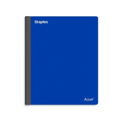 Staples Premium 3-Subject Notebook, 8.5" x 11", College Ruled, 150 Sheets, (ST58330) Blue New