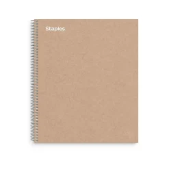 Staples Premium 1-Subject Notebook, 8.5" x 11", College Ruled, 100 Sheets, Brown (TR52121) Clearance