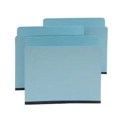 Staples Pressboard File Folders, Single Tab, Letter, Blue, 25/Box Clearance